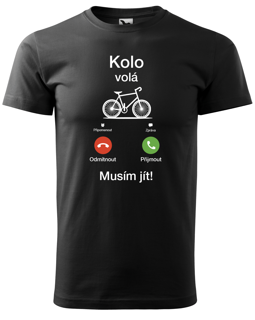 Pánské tričko pro cyklistu - Kolo volá Velikost: XL, Barva: Černá (01)