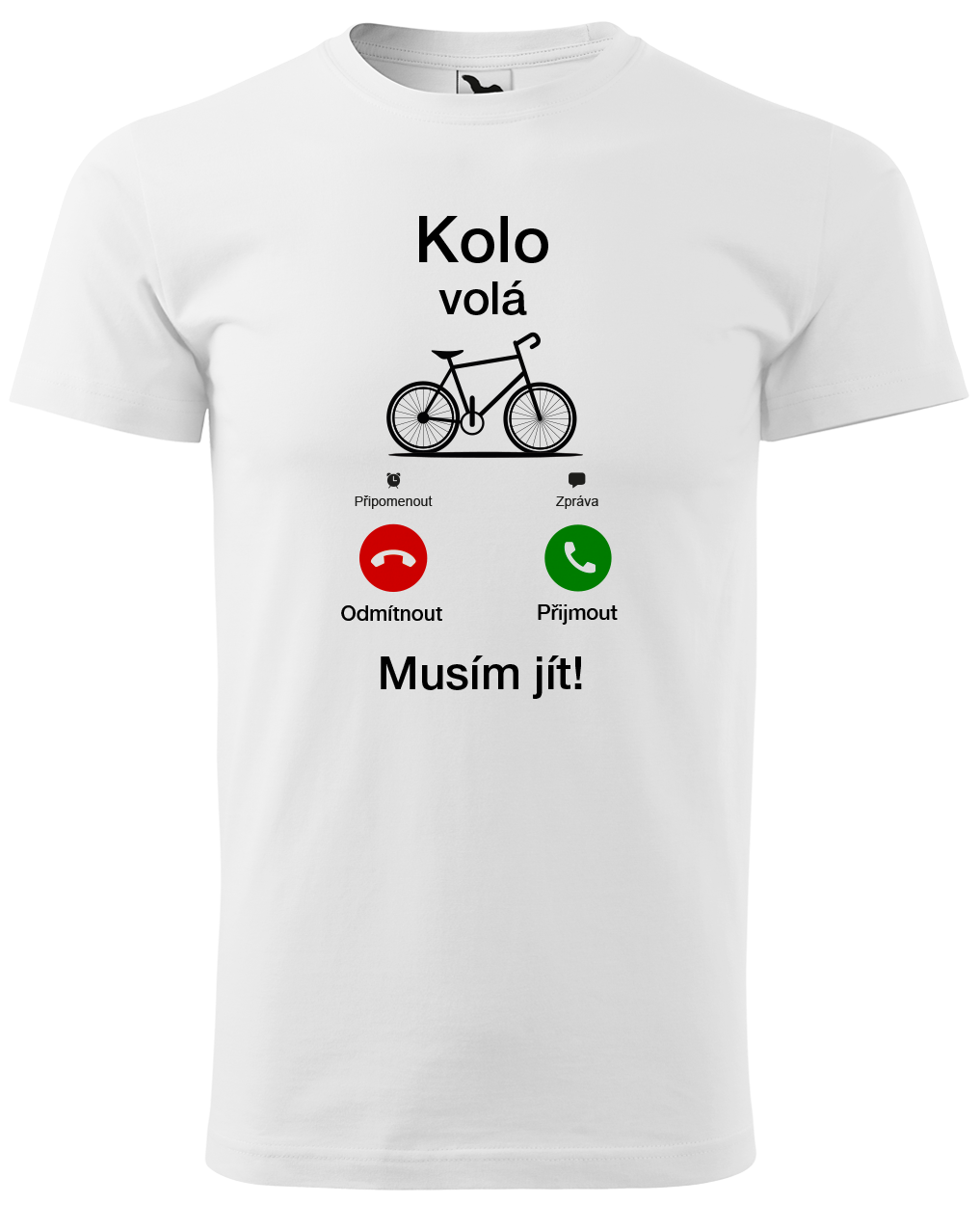 Pánské tričko pro cyklistu - Kolo volá Velikost: 4XL, Barva: Bílá (00)