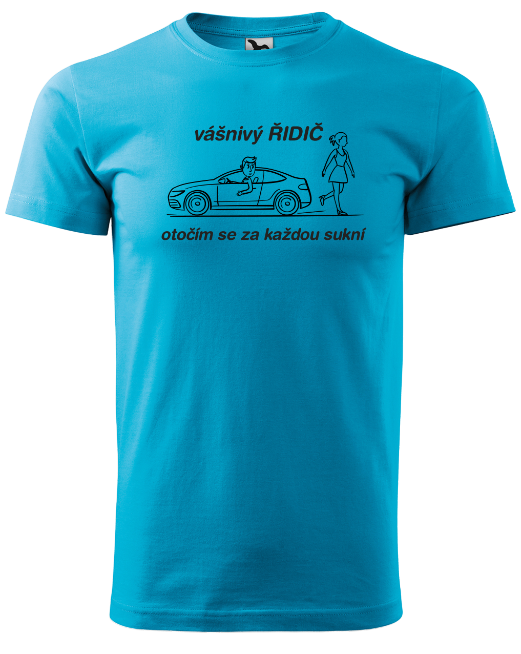 Vtipné tričko pro řidiče - Vášnivý řidič Velikost: S, Barva: Tyrkysová (44)
