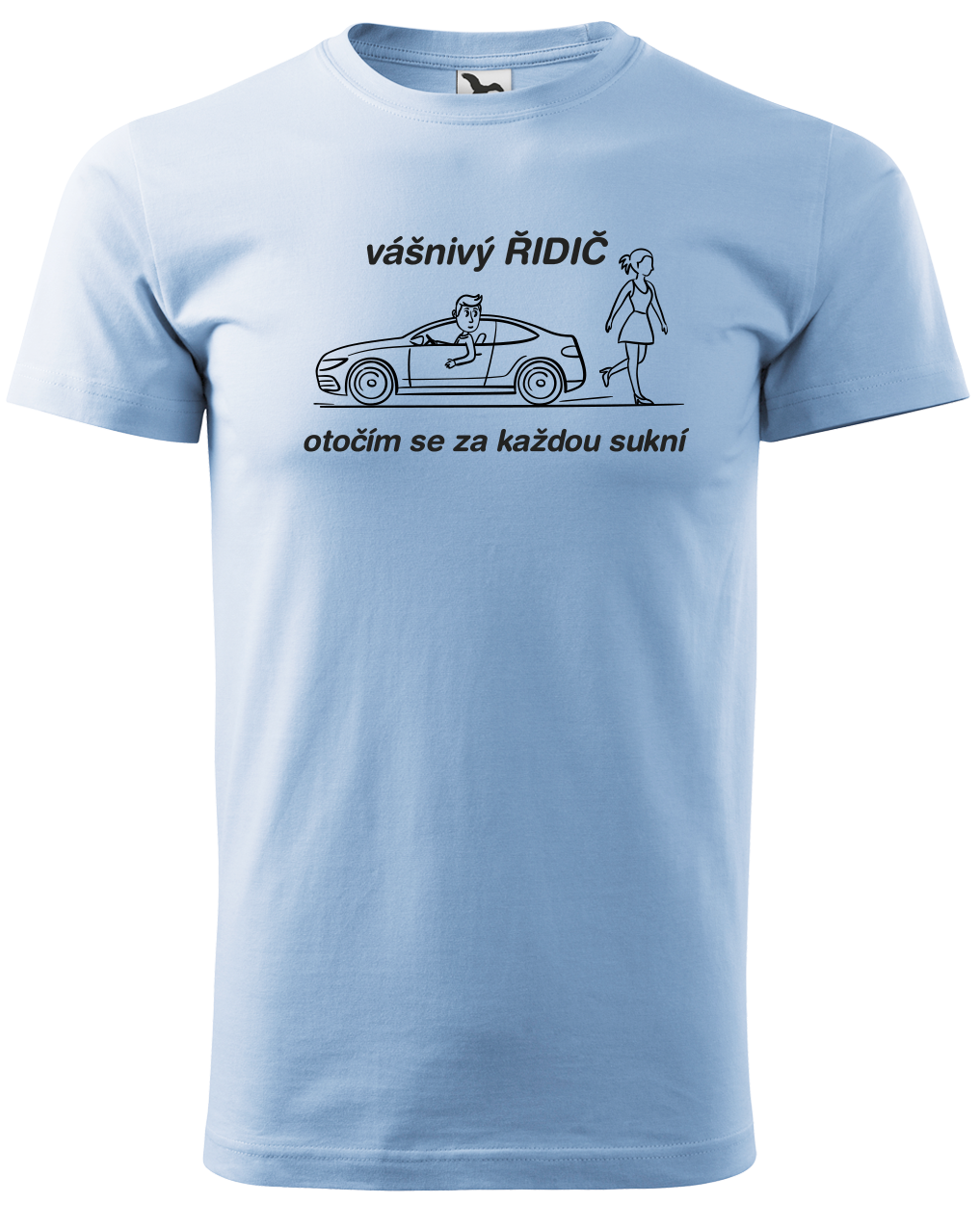 Vtipné tričko pro řidiče - Vášnivý řidič Velikost: S, Barva: Nebesky modrá (15)