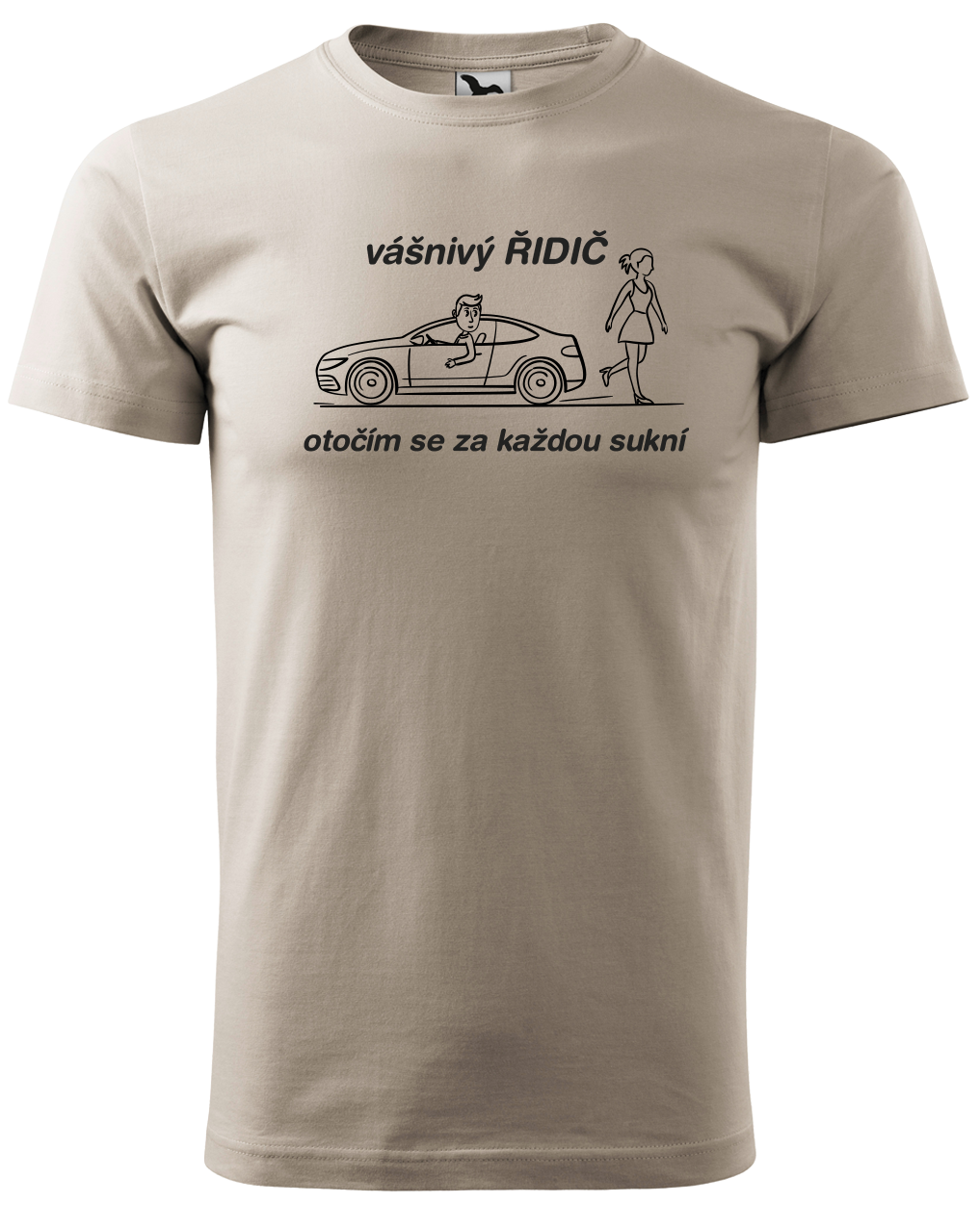 Vtipné tričko pro řidiče - Vášnivý řidič Velikost: XL, Barva: Ledově šedá (51)