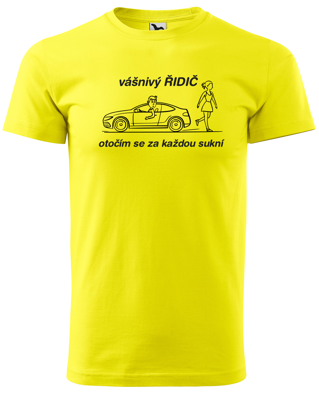 Vtipné tričko pro řidiče - Vášnivý řidič Velikost: L, Barva: Žlutá (04)