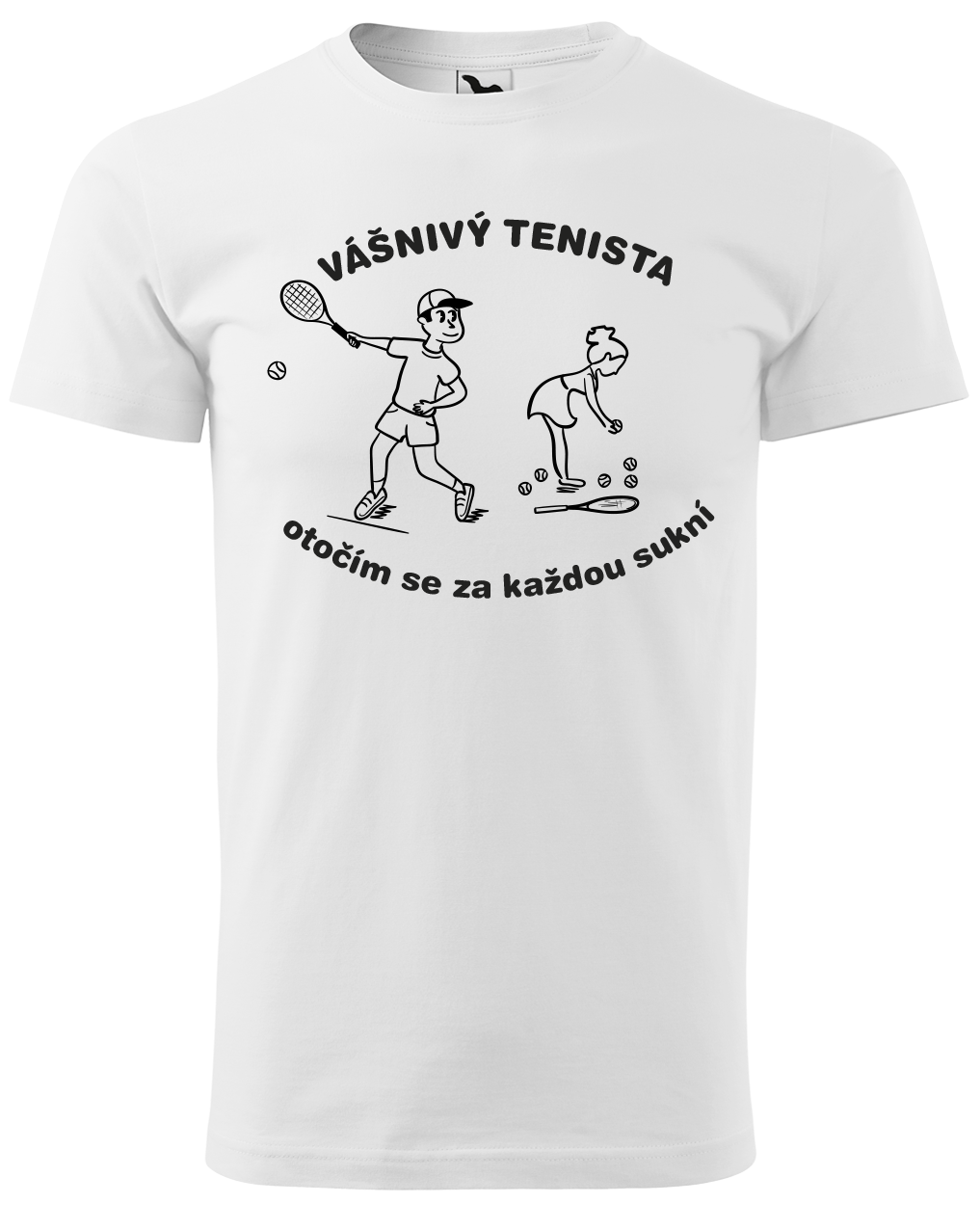 Vtipné tenisové tričko - Vášnivý tenista Velikost: 3XL, Barva: Bílá (00)