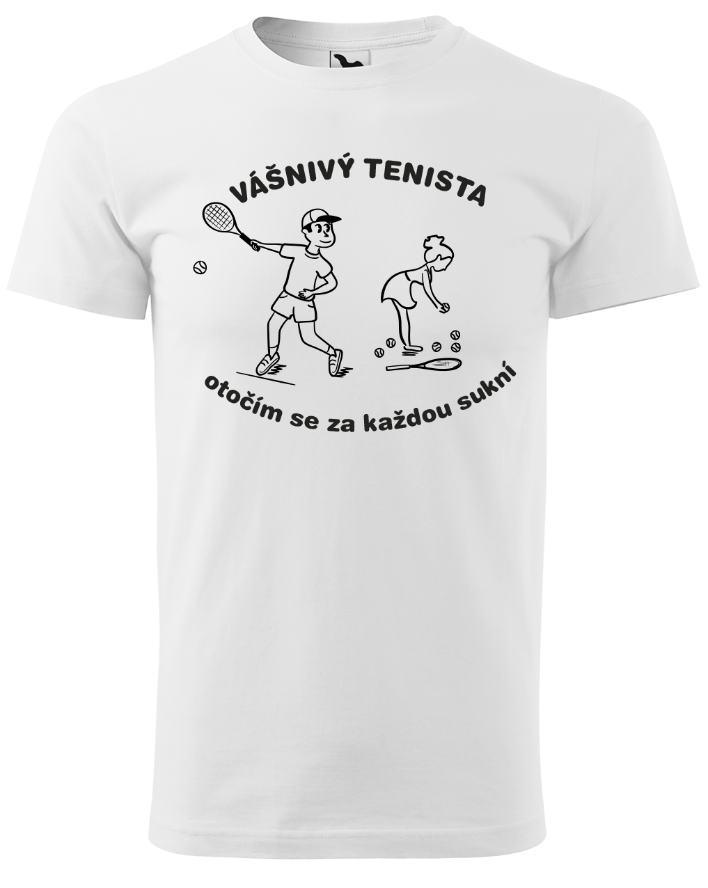 Vtipné tenisové tričko - Vášnivý tenista Velikost: 4XL, Barva: Bílá (00)