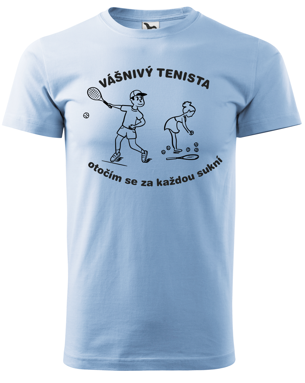 Vtipné tenisové tričko - Vášnivý tenista Velikost: XL, Barva: Nebesky modrá (15)