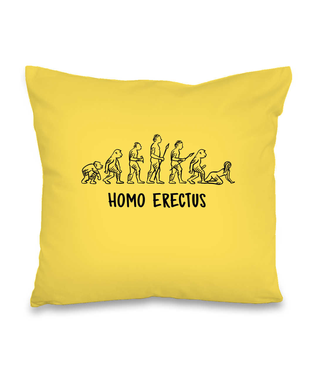 Vtipný polštář - Homo erectus Barva: Žlutá