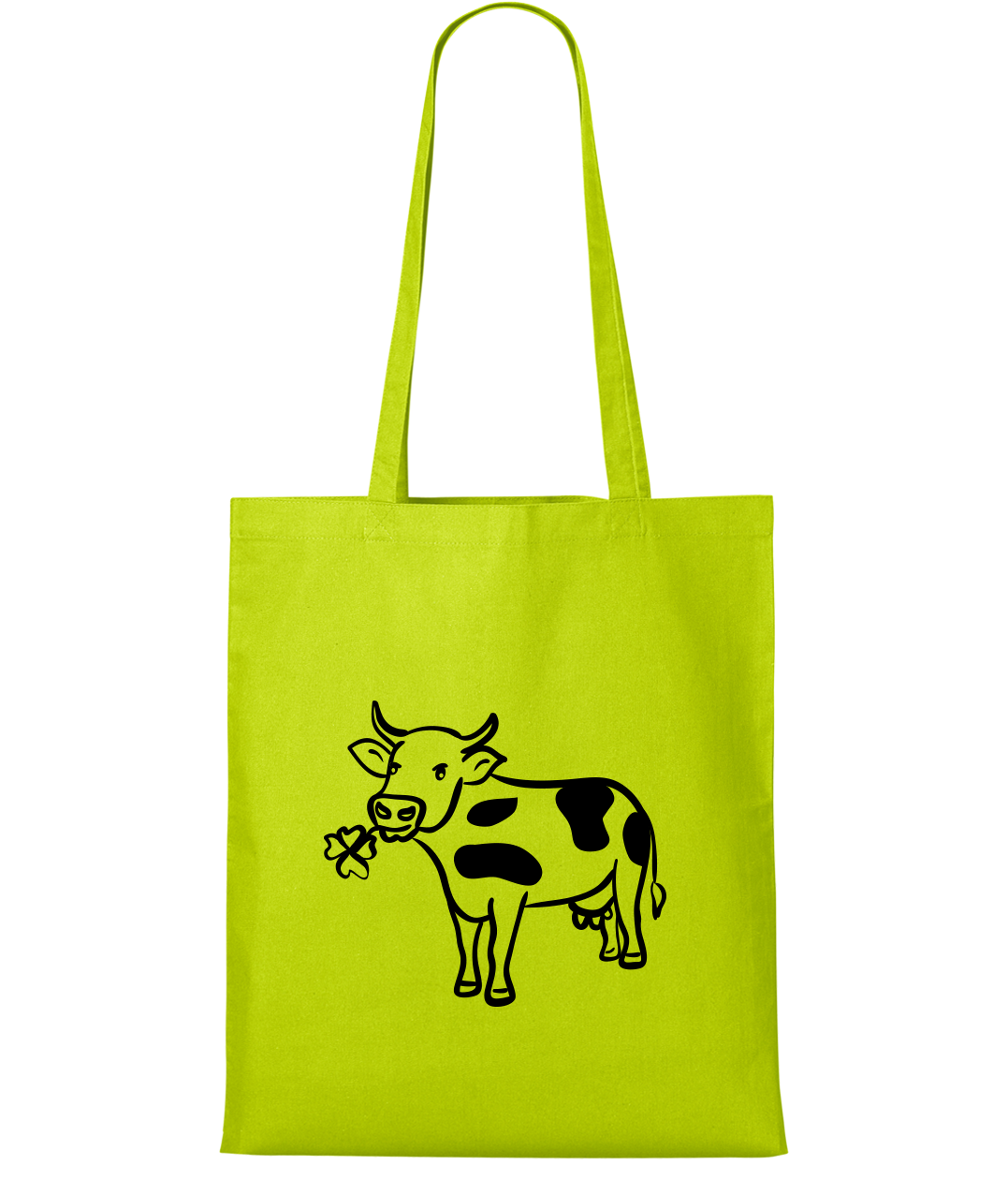 Nákupní taška - Kráva Barva: Limetková