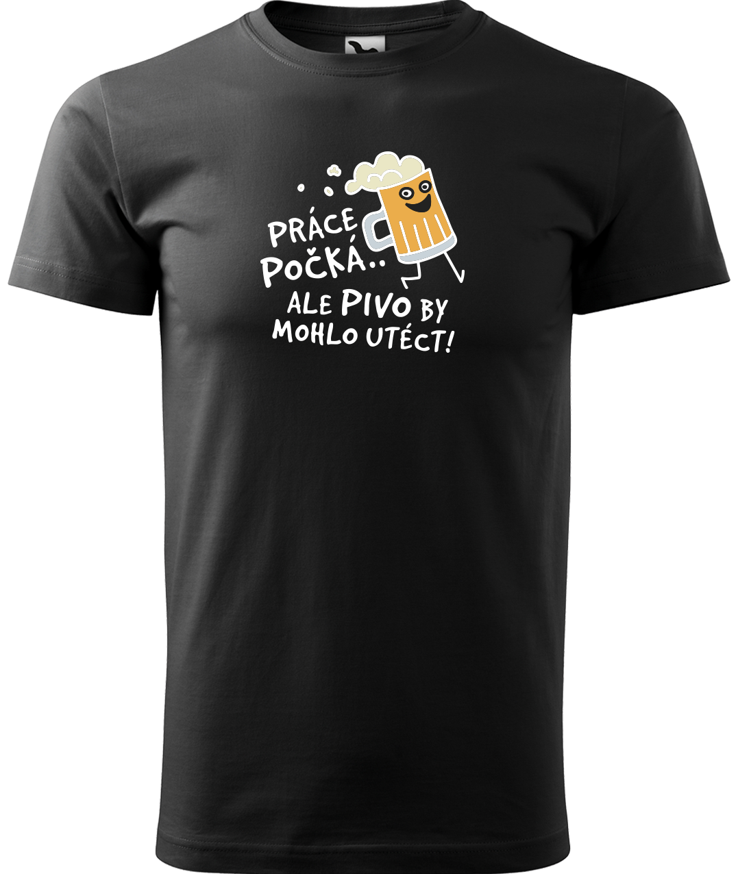 Pivní tričko - Pivo by mohlo utéct Velikost: 3XL, Barva: Černá (01)