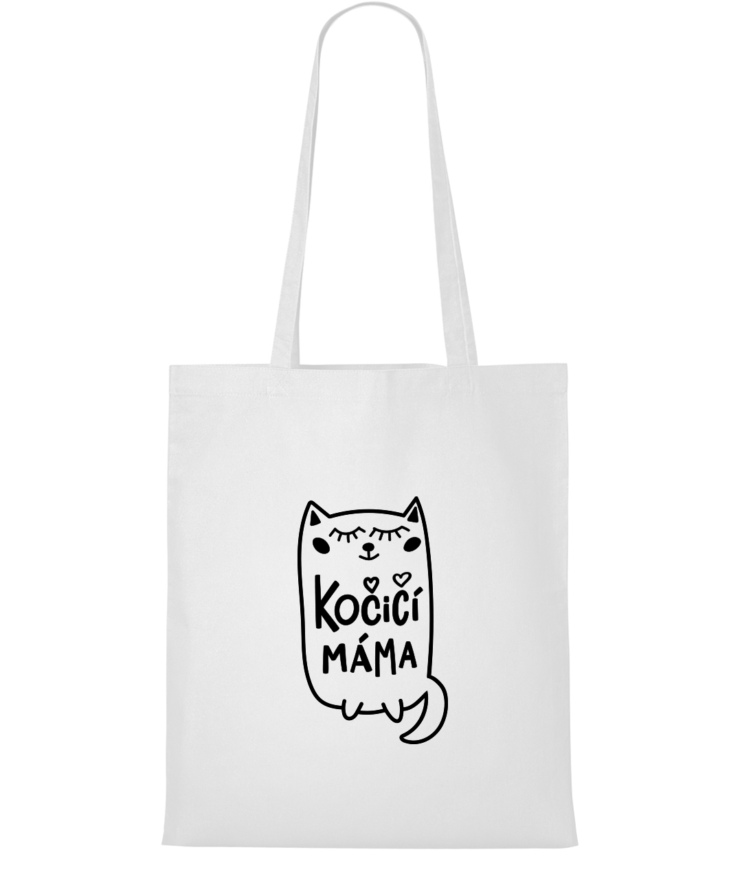 Nákupní taška -Kočičí máma Barva: Bílá