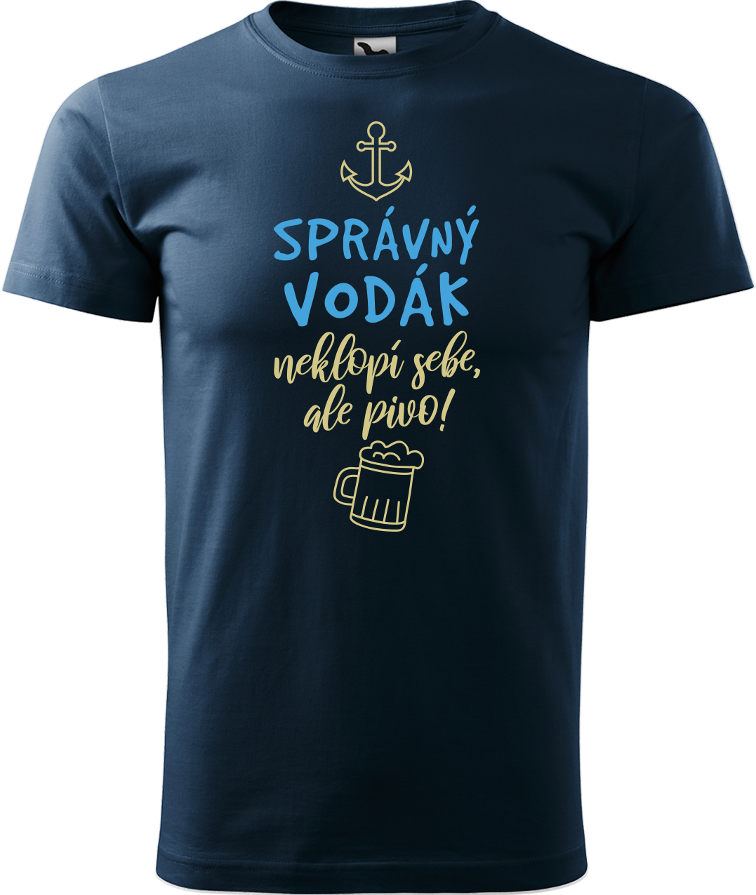 Pánské vodácké tričko - Správný vodák Velikost: L, Barva: Námořní modrá (02)