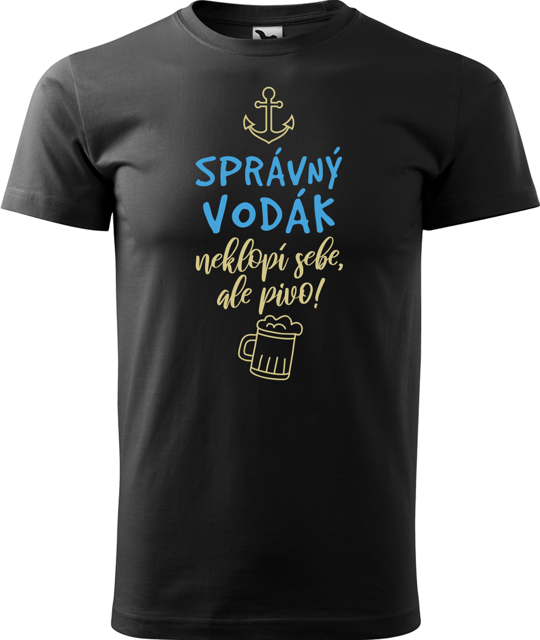 Pánské vodácké tričko - Správný vodák Velikost: 2XL, Barva: Černá (01)