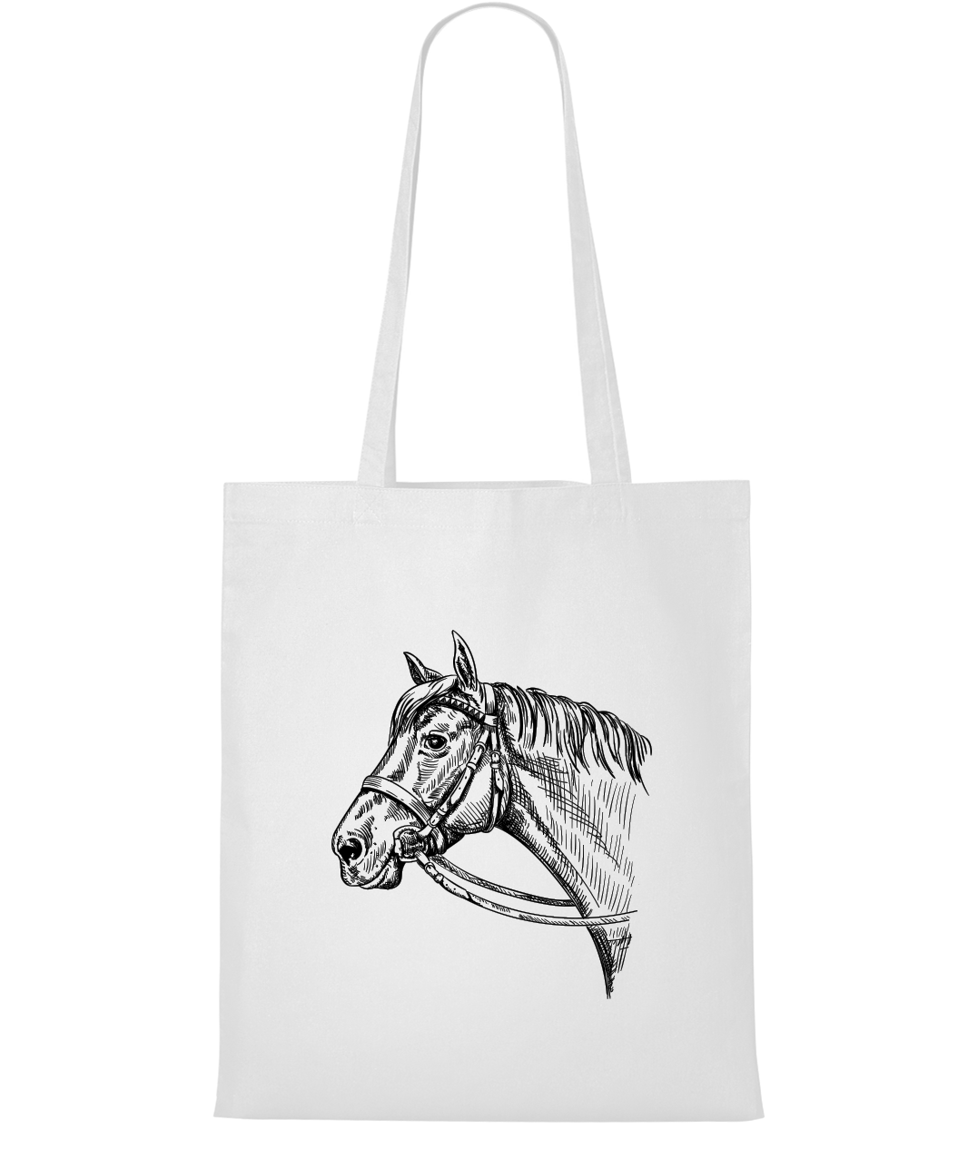 Nákupní taška - Hlava koně Barva: Bílá