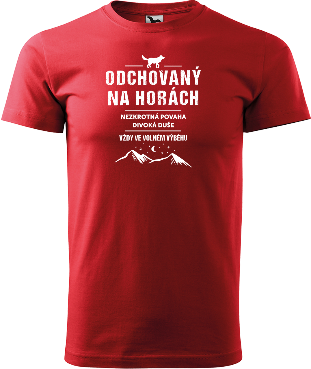 Tričko na hory - Odchovaný na horách Velikost: 3XL, Barva: Červená (07)