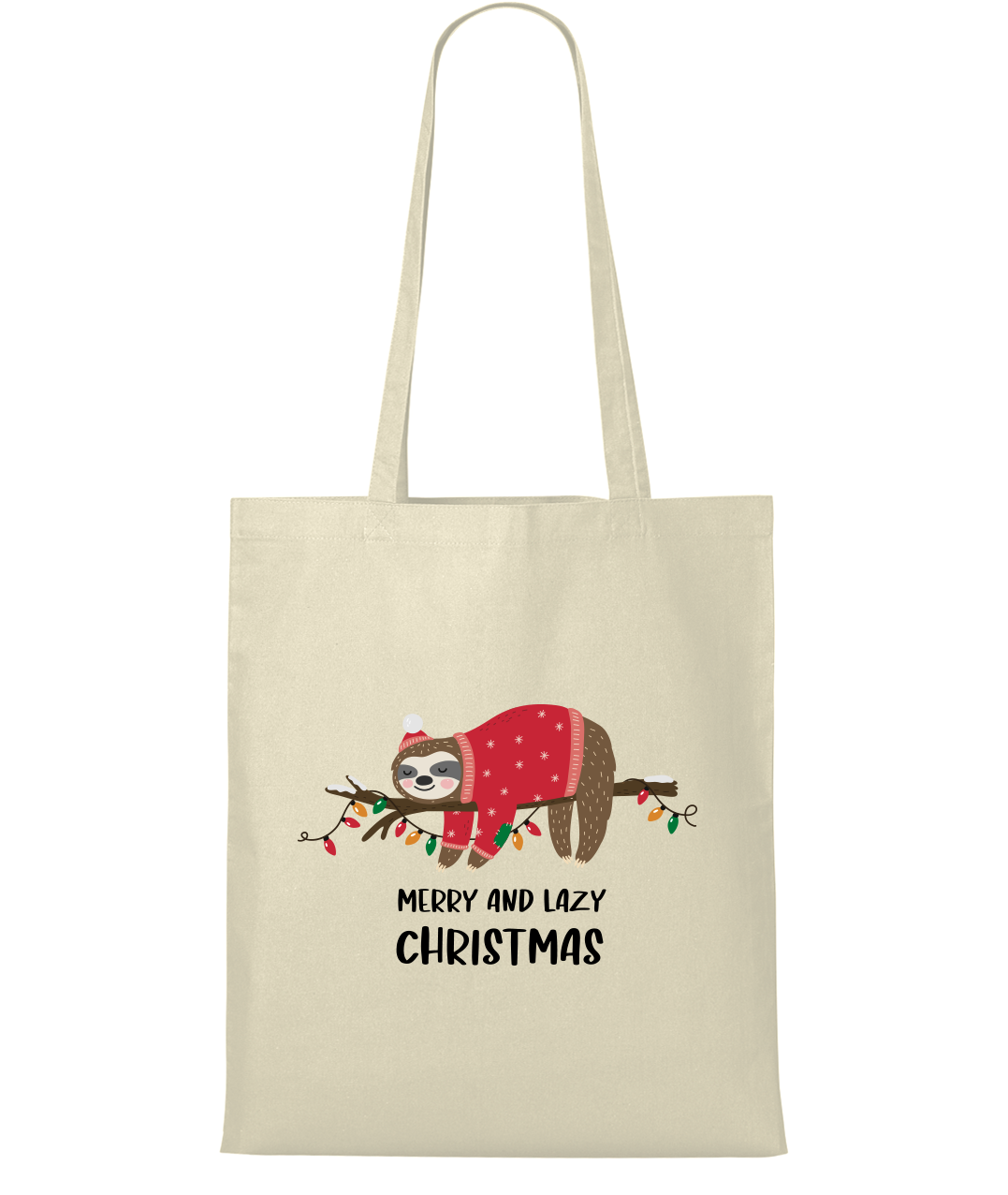 Nákupní taška - Merry and lazy Christmas Barva: Naturální