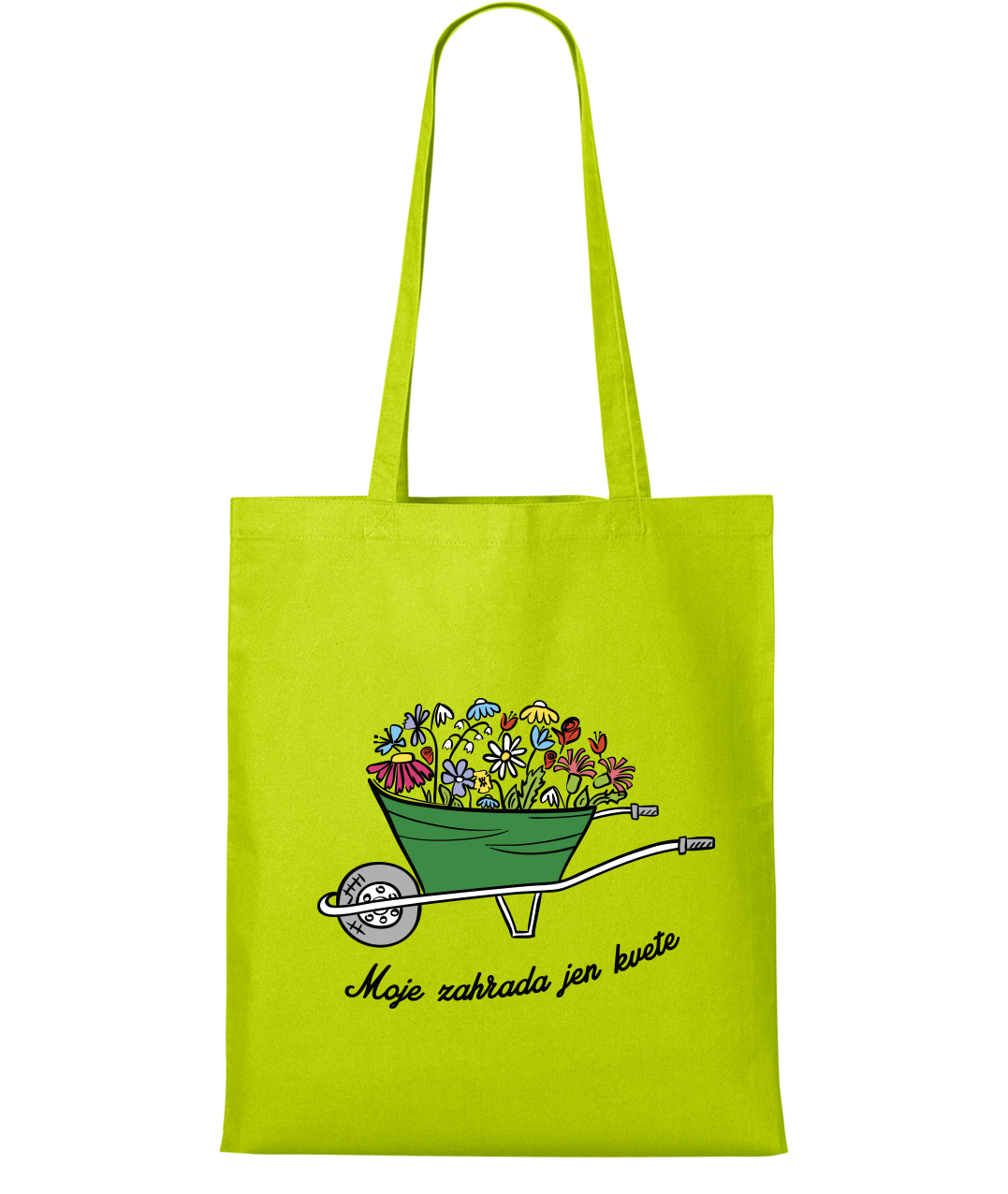 Nákupní taška - Moje zahrada jen kvete Barva: Limetková