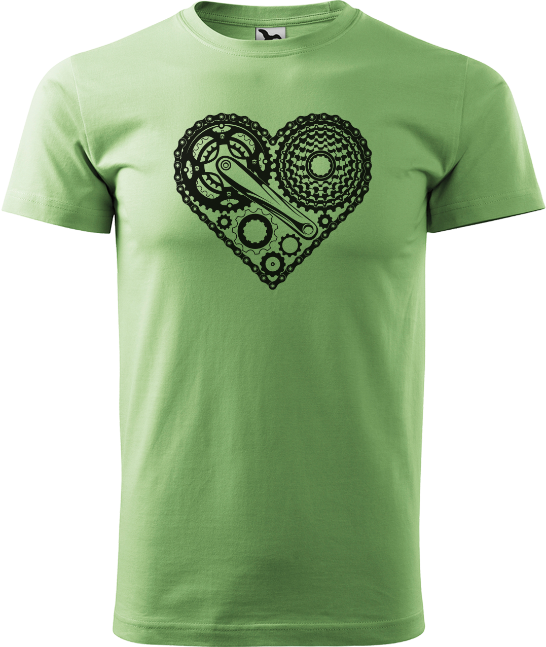 Pánské tričko pro cyklistu - Cyklosrdce Velikost: 2XL, Barva: Trávově zelená (39)