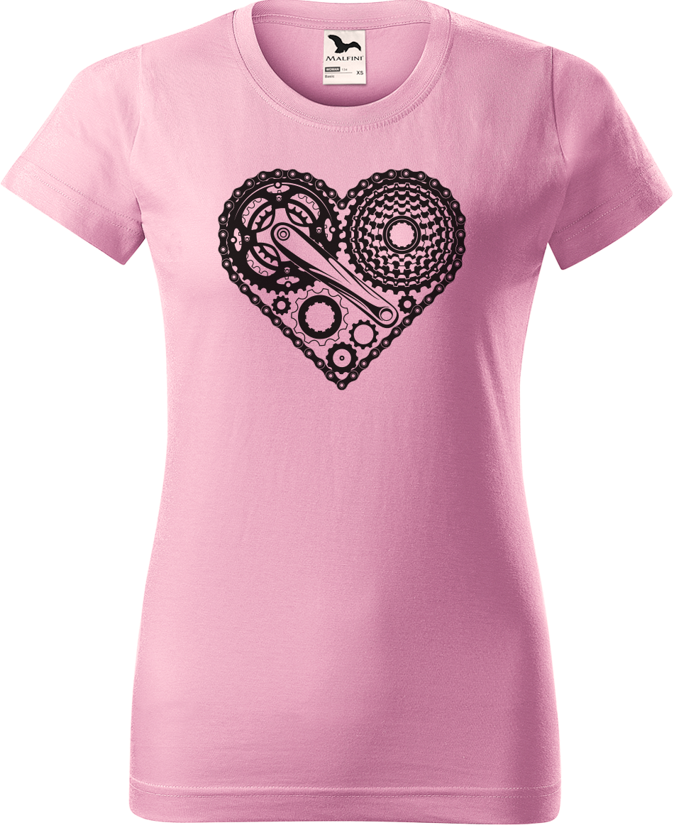 Dámské tričko pro cyklistku - Cyklosrdce Velikost: S, Barva: Růžová (30)