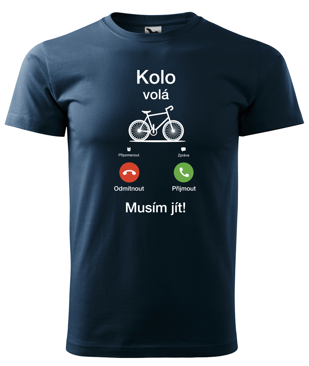 Dětské tričko pro cyklistu - Kolo volá Velikost: 12 let / 158 cm, Barva: Námořní modrá (02)