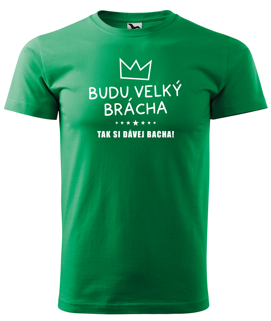 Dětské tričko pro bráchu - Budu velký brácha, tak si dávej bacha Velikost: 4 roky / 110 cm, Barva: Středně zelená (16)