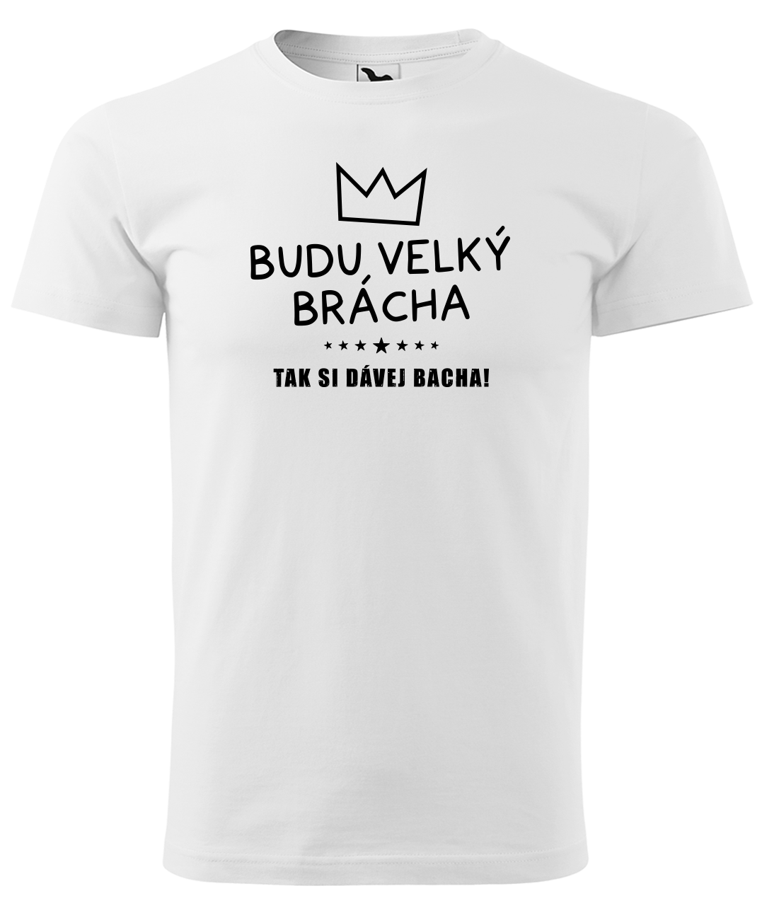 Dětské tričko pro bráchu - Budu velký brácha, tak si dávej bacha Velikost: 8 let / 134 cm, Barva: Bílá (00)