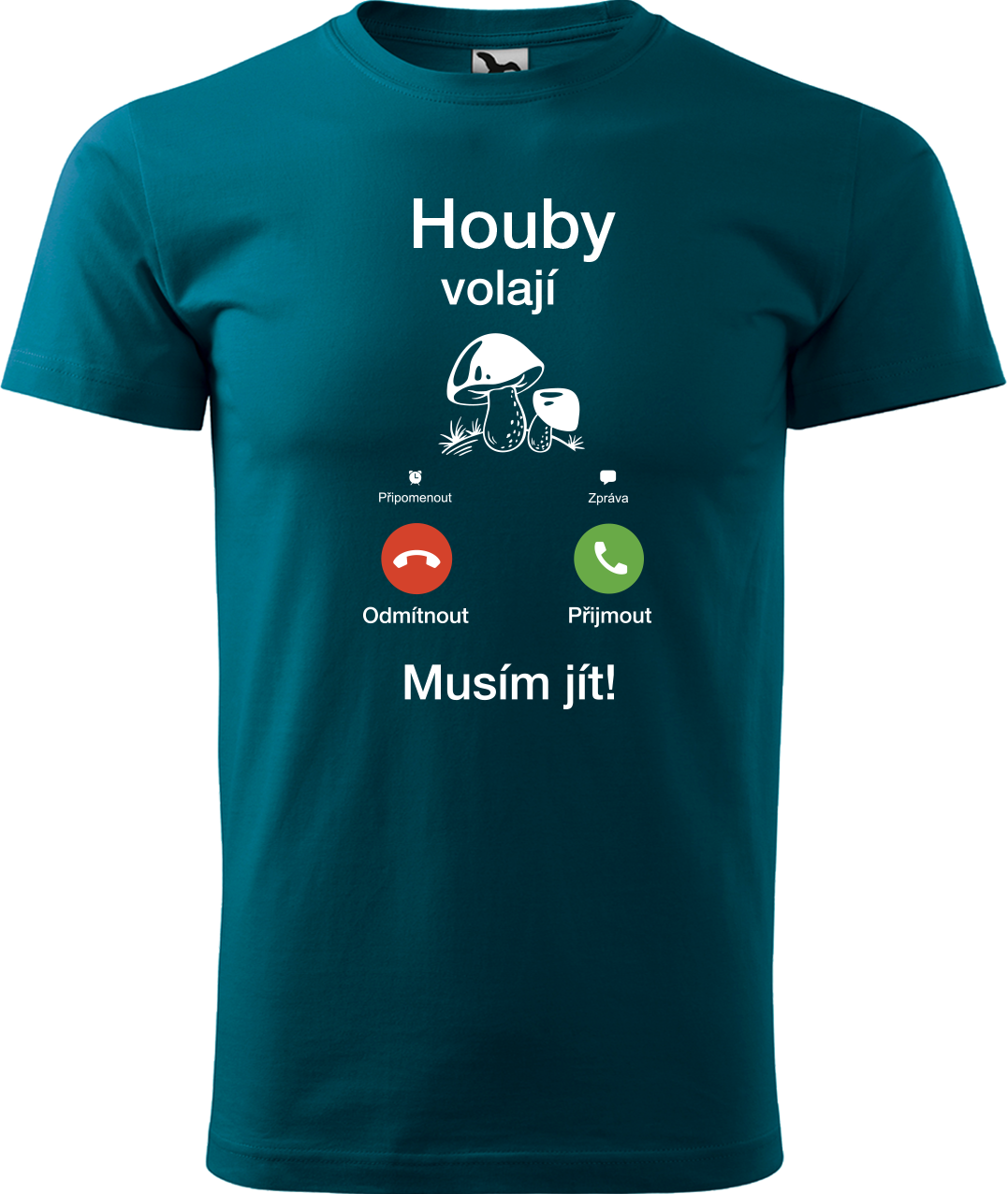Pánské houbařské tričko - Houby volají Velikost: 3XL, Barva: Petrolejová (93)