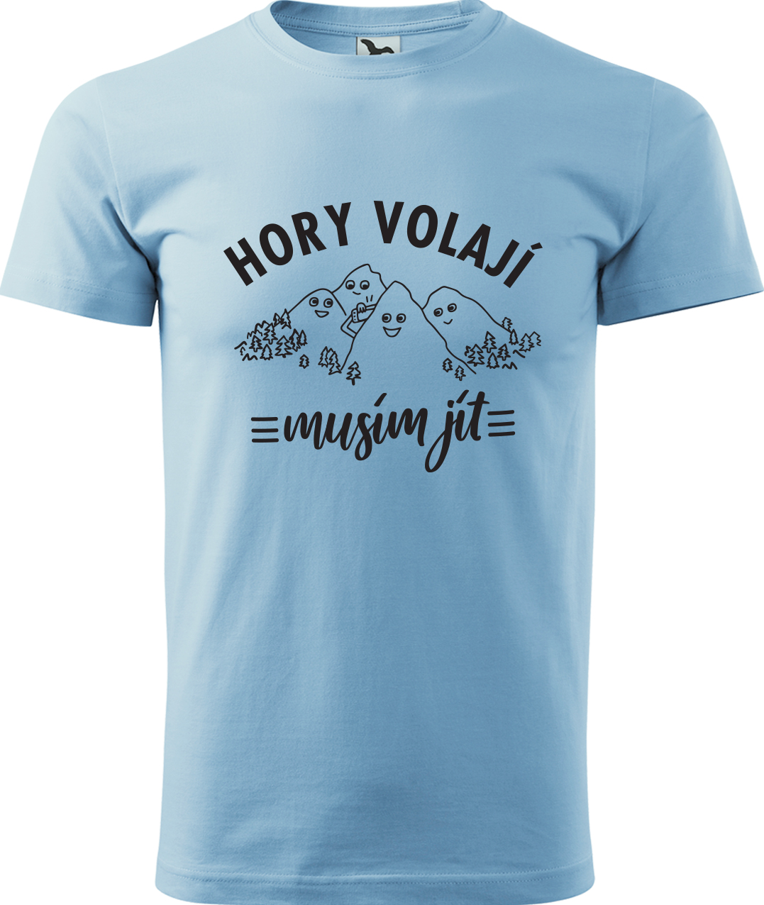 Pánské tričko na hory - Hory volají Velikost: S, Barva: Nebesky modrá (15), Střih: pánský