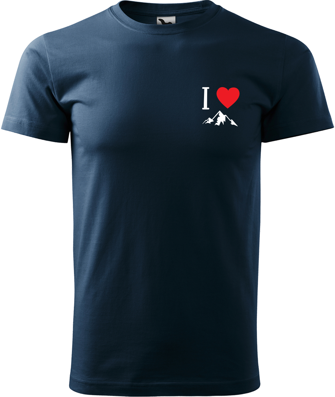 Pánské tričko na hory - I love mountain Velikost: 4XL, Barva: Námořní modrá (02), Střih: pánský