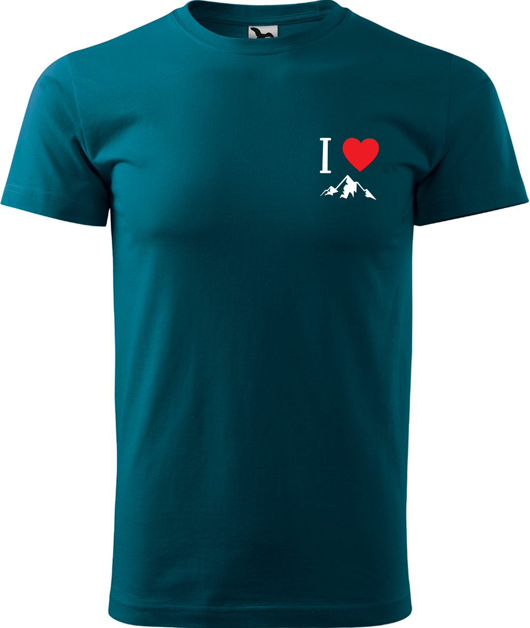 Pánské tričko na hory - I love mountain Velikost: XL, Barva: Petrolejová (93), Střih: pánský