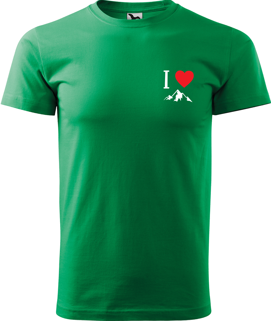 Pánské tričko na hory - I love mountain Velikost: L, Barva: Středně zelená (16), Střih: pánský