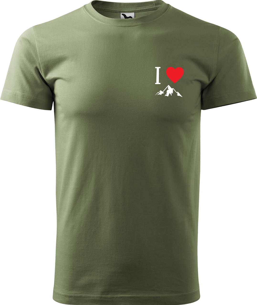 Pánské tričko na hory - I love mountain Velikost: 4XL, Barva: Světlá khaki (28), Střih: pánský