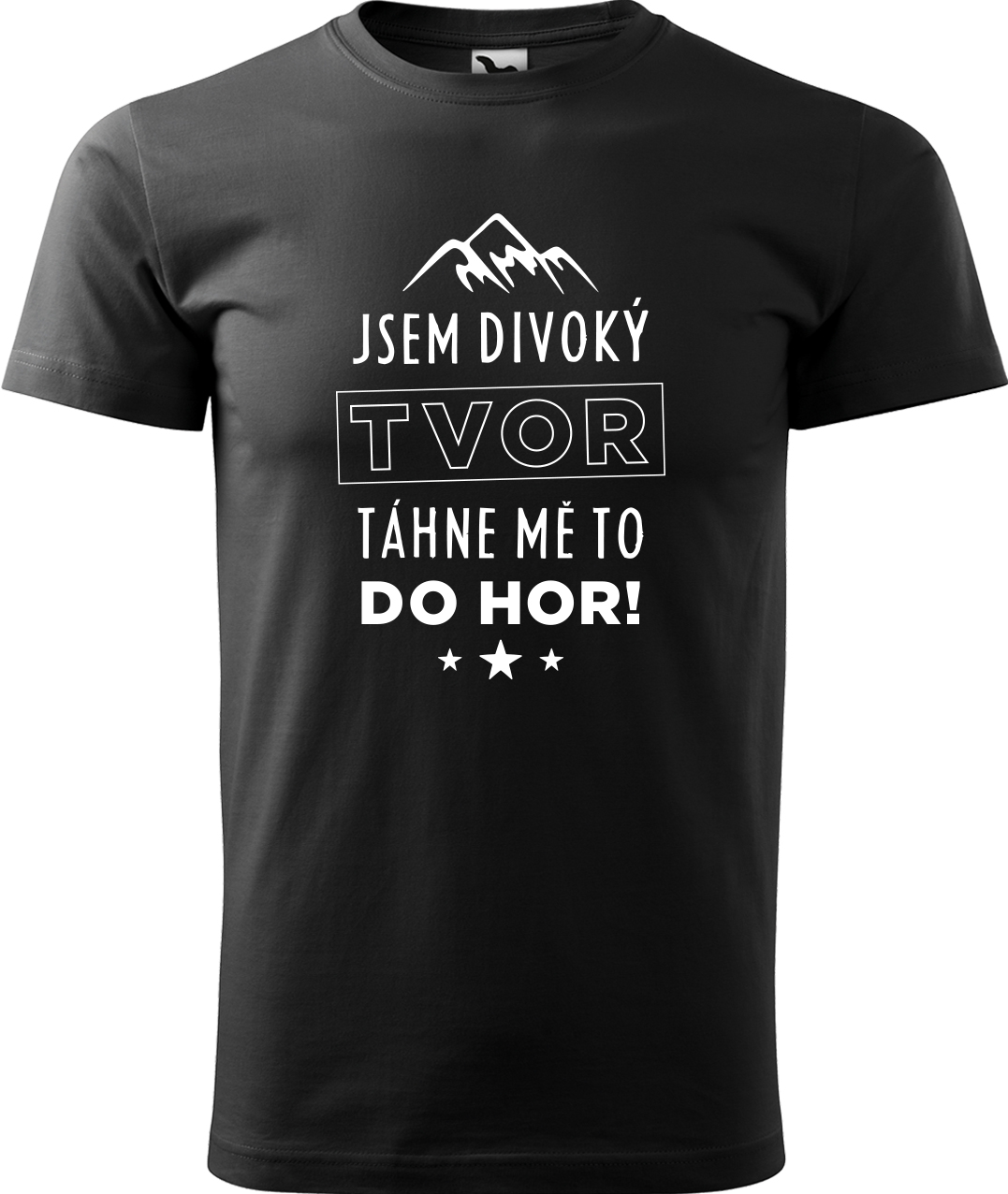 Pánské tričko na hory - Jsem divoký tvor, táhne mě to do hor! Velikost: L, Barva: Černá (01), Střih: pánský