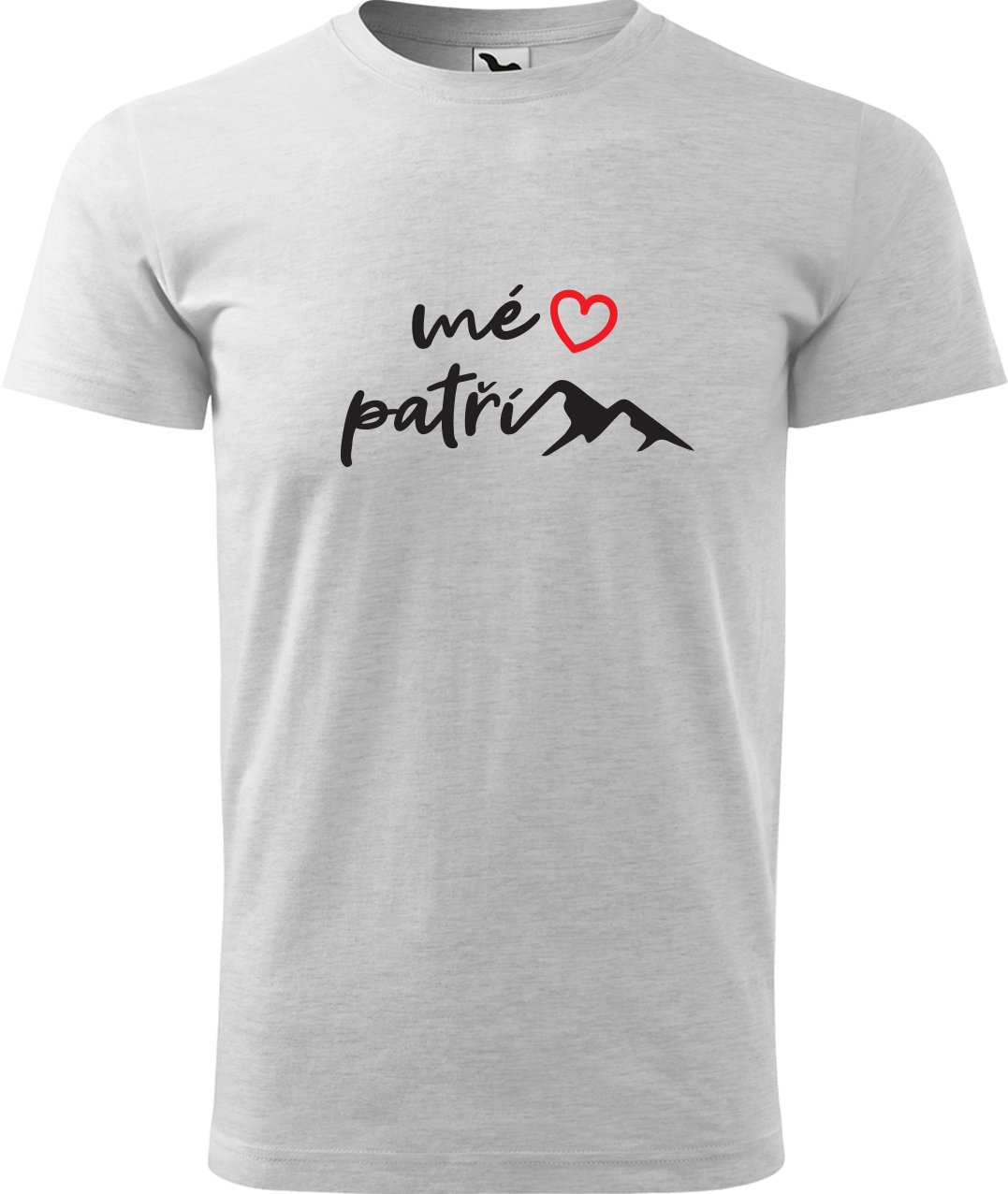 Pánské tričko na hory - Mé srdce patří horám Velikost: L, Barva: Světle šedý melír (03), Střih: pánský