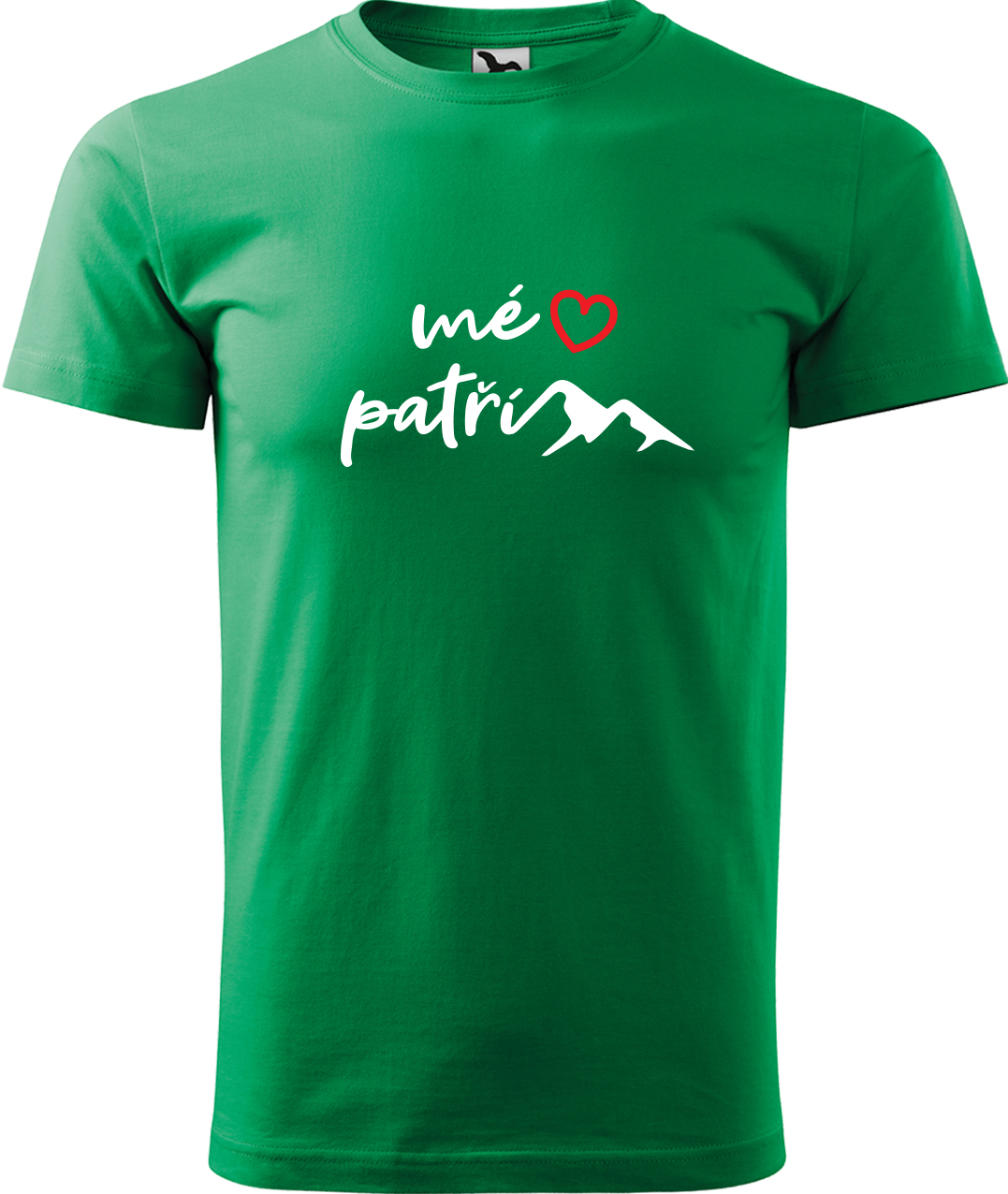 Pánské tričko na hory - Mé srdce patří horám Velikost: 3XL, Barva: Středně zelená (16), Střih: pánský