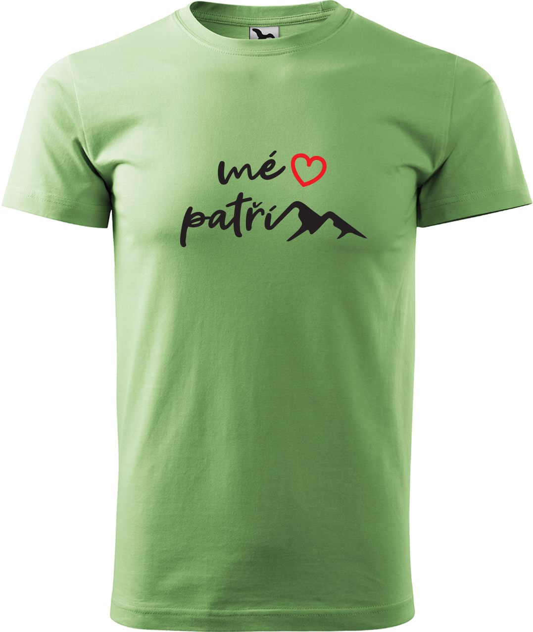 Pánské tričko na hory - Mé srdce patří horám Velikost: XL, Barva: Trávově zelená (39), Střih: pánský