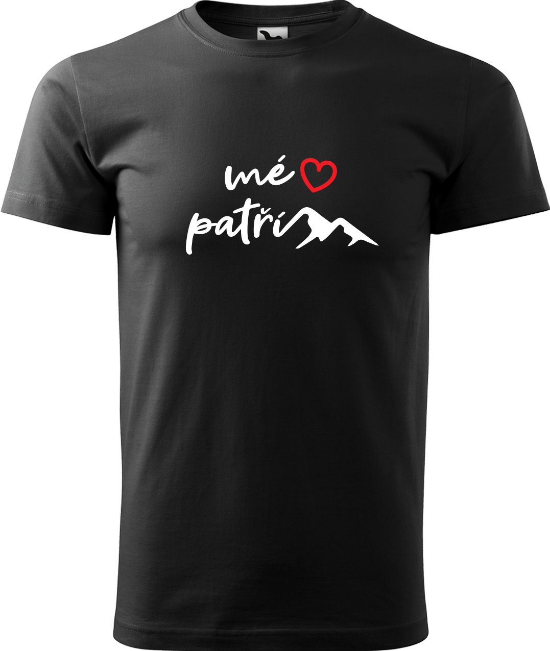 Pánské tričko na hory - Mé srdce patří horám Velikost: XL, Barva: Černá (01), Střih: pánský