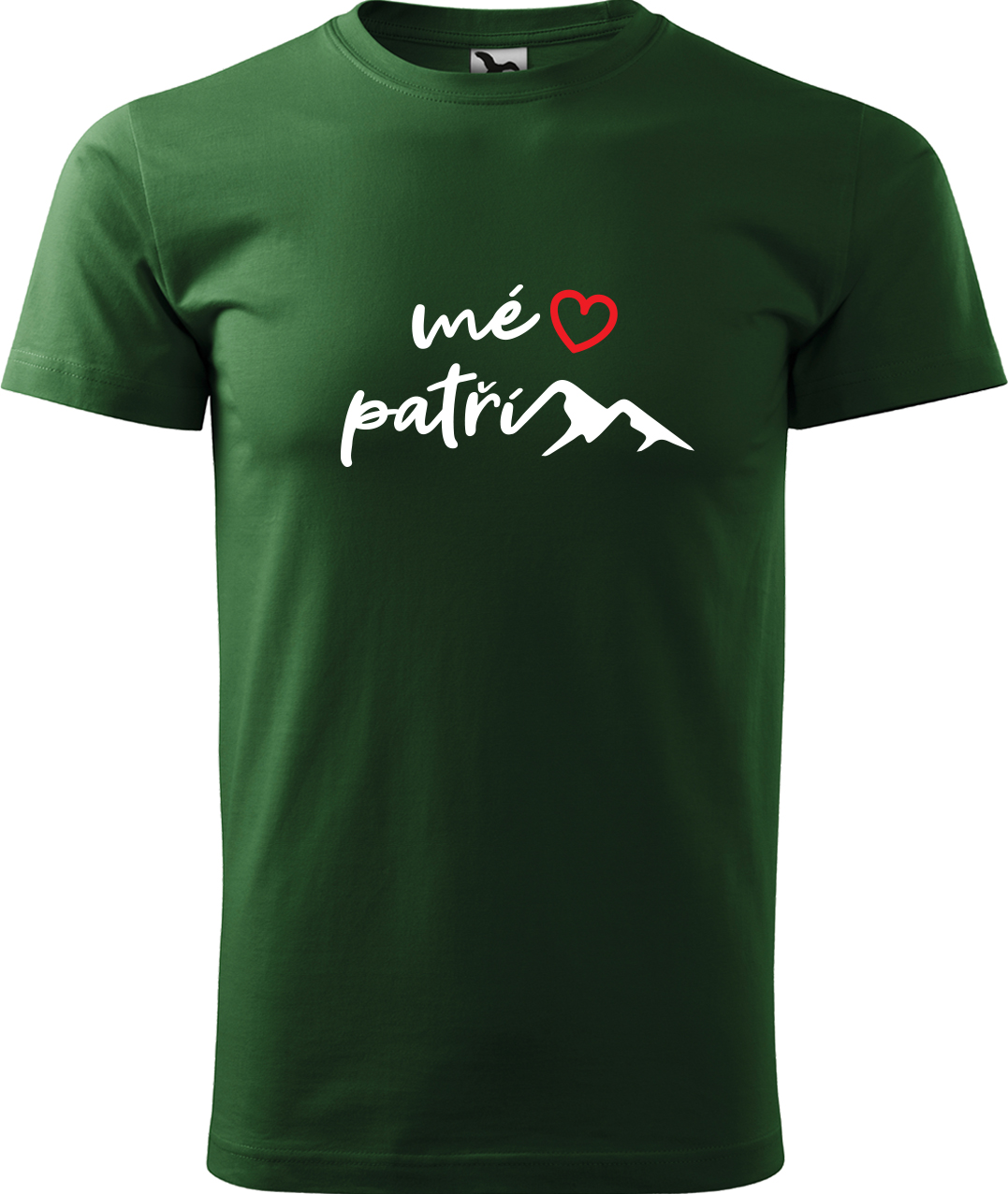 Pánské tričko na hory - Mé srdce patří horám Velikost: 3XL, Barva: Lahvově zelená (06), Střih: pánský