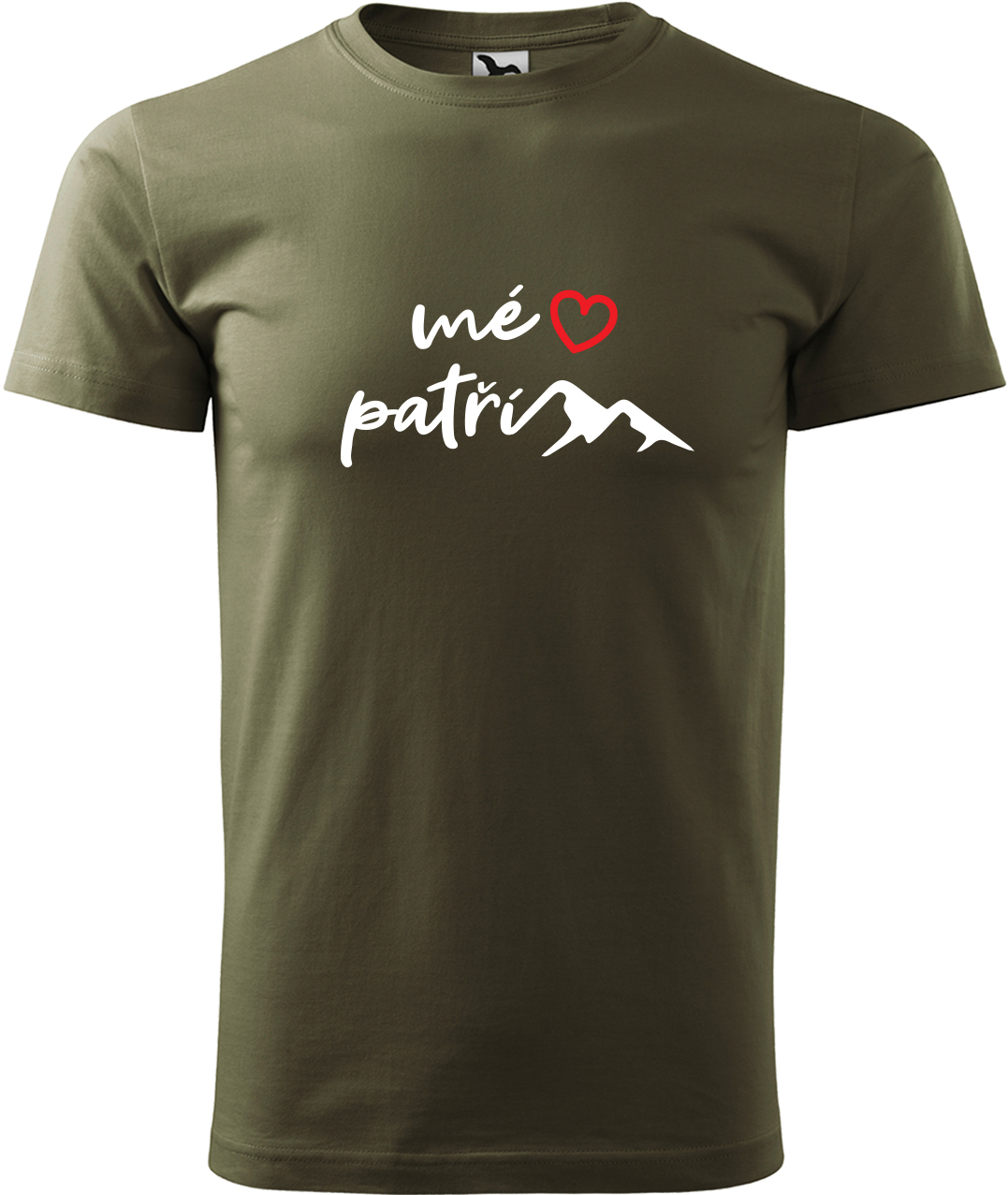 Pánské tričko na hory - Mé srdce patří horám Velikost: XL, Barva: Military (69), Střih: pánský