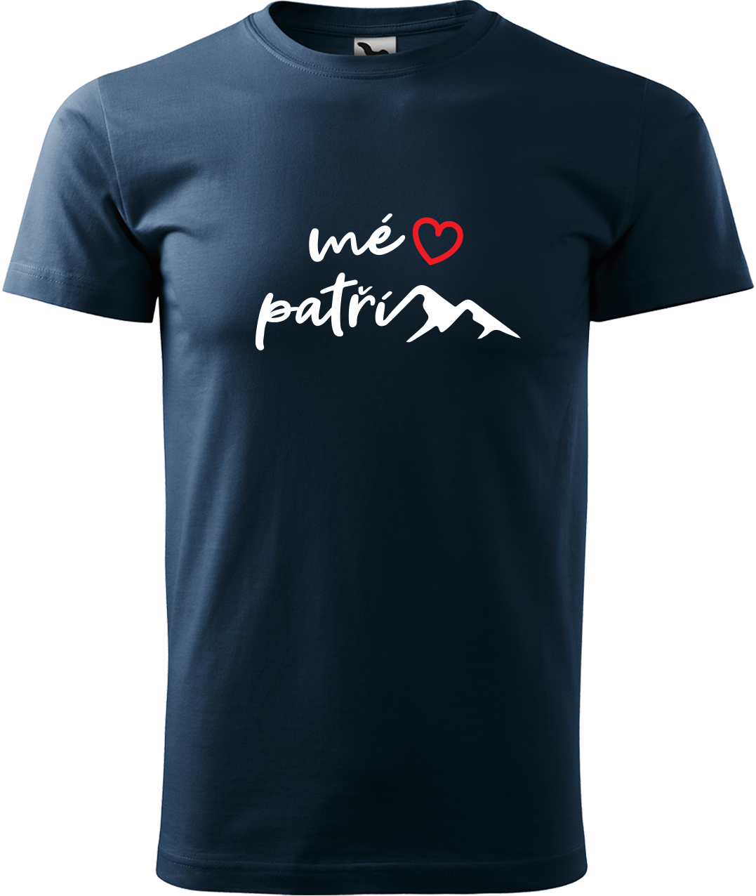 Pánské tričko na hory - Mé srdce patří horám Velikost: 4XL, Barva: Námořní modrá (02), Střih: pánský