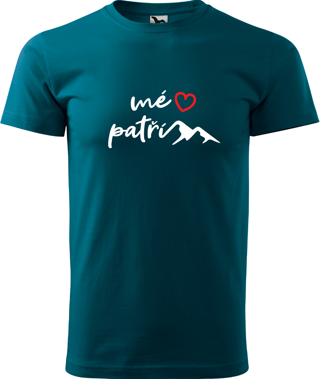 Pánské tričko na hory - Mé srdce patří horám Velikost: XL, Barva: Petrolejová (93), Střih: pánský