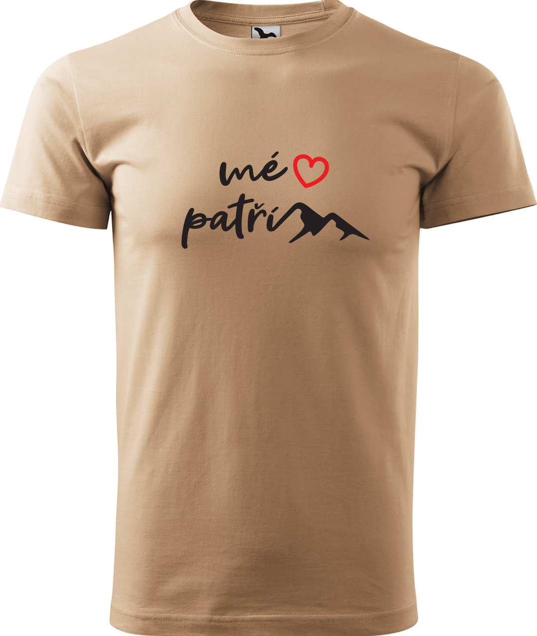 Pánské tričko na hory - Mé srdce patří horám Velikost: XL, Barva: Písková (08), Střih: pánský