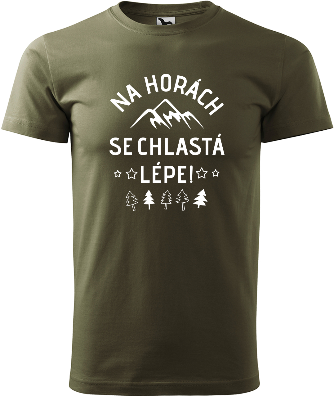 Pánské tričko na hory - Na horách se chlastá lépe Velikost: XL, Barva: Military (69), Střih: pánský