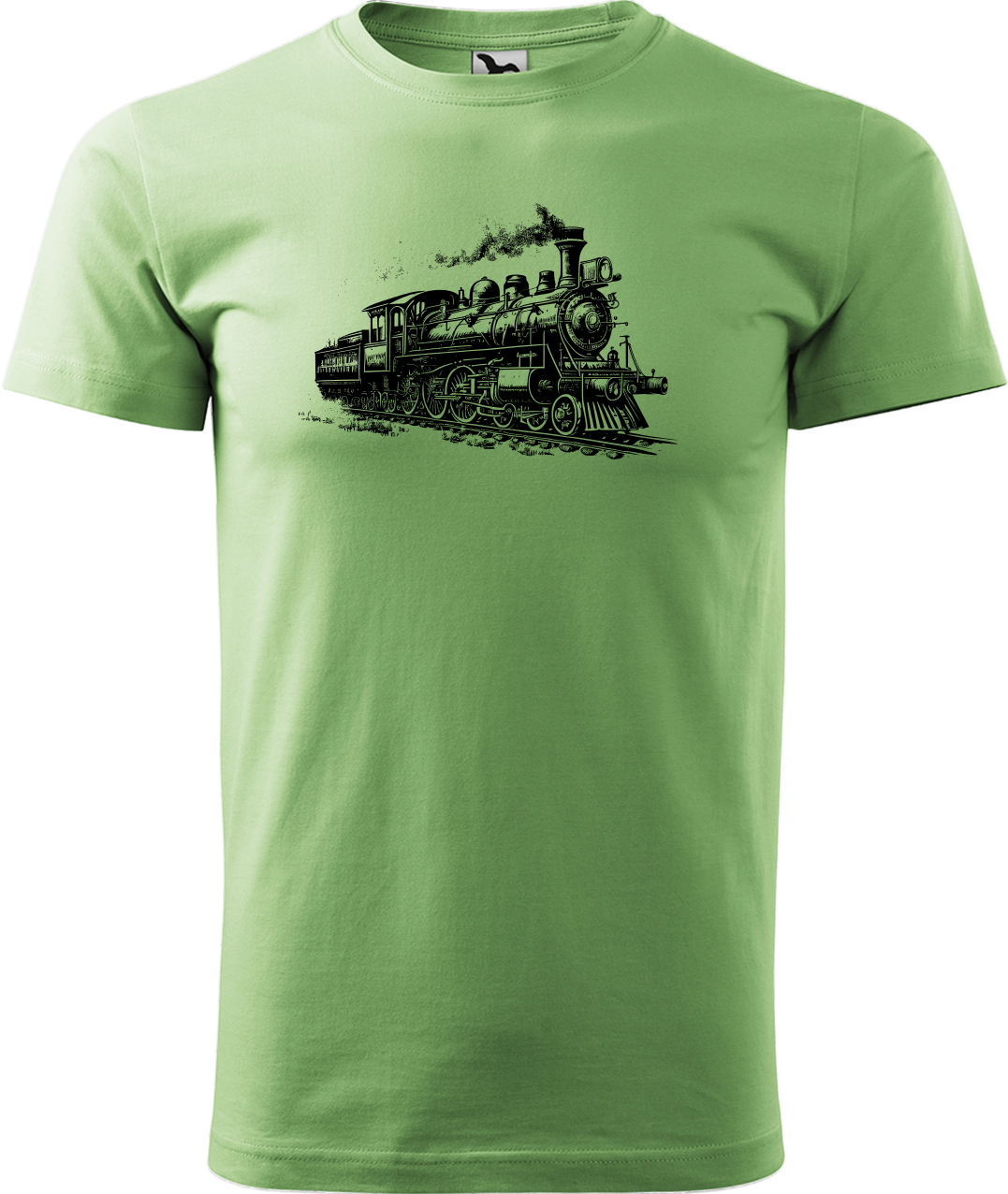 Tričko s vlakem - Stará lokomotiva Velikost: XL, Barva: Trávově zelená (39)