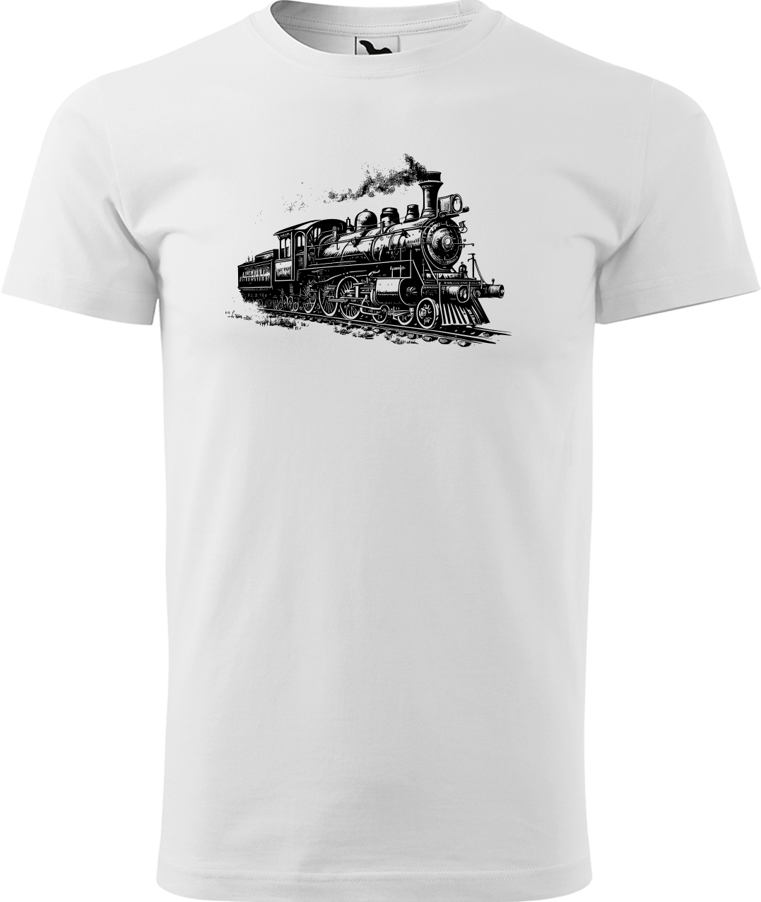 Tričko s vlakem - Stará lokomotiva Velikost: XL, Barva: Bílá (00)