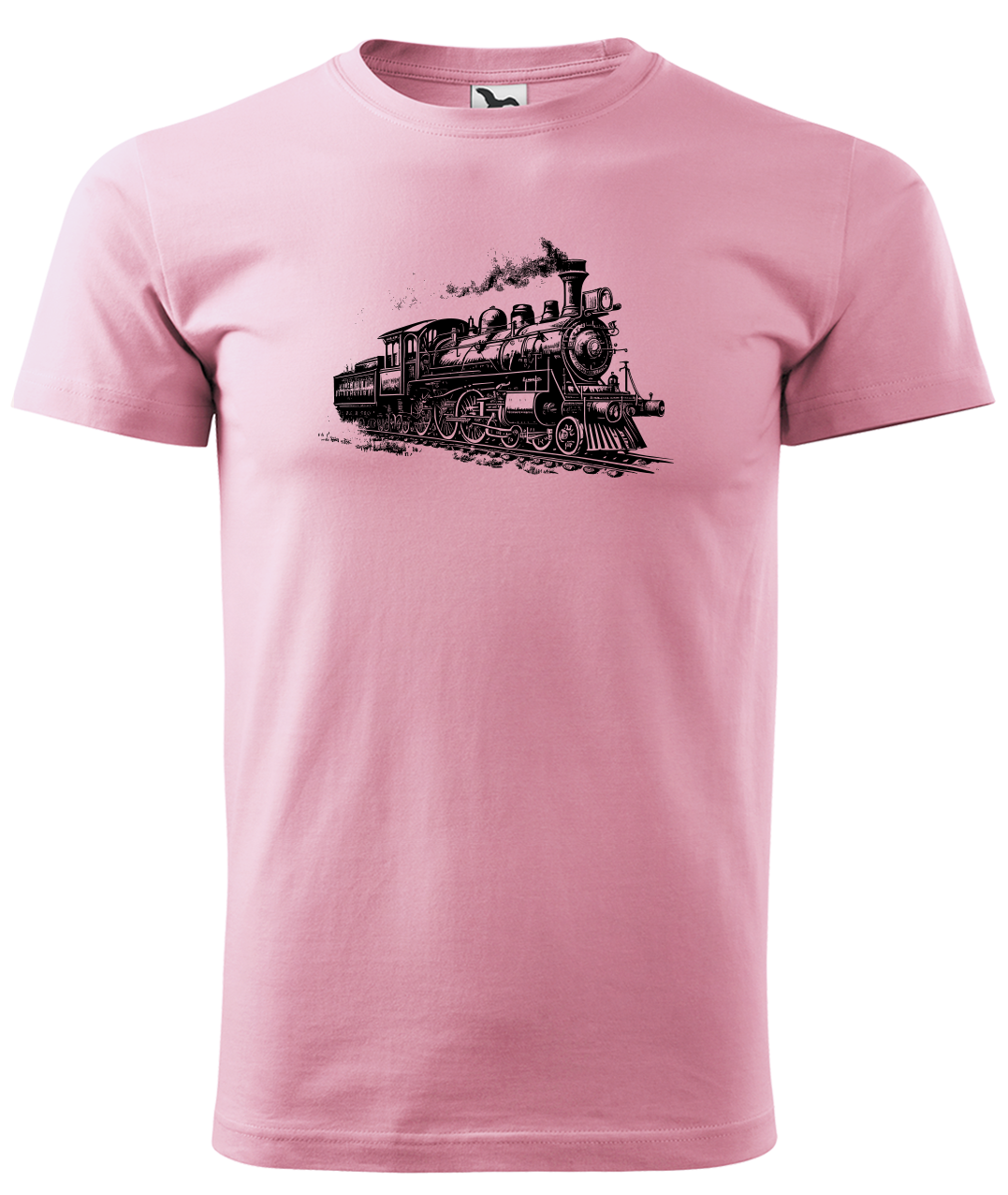 Dětské tričko s vlakem - Stará lokomotiva Velikost: 6 let / 122 cm, Barva: Růžová (30)