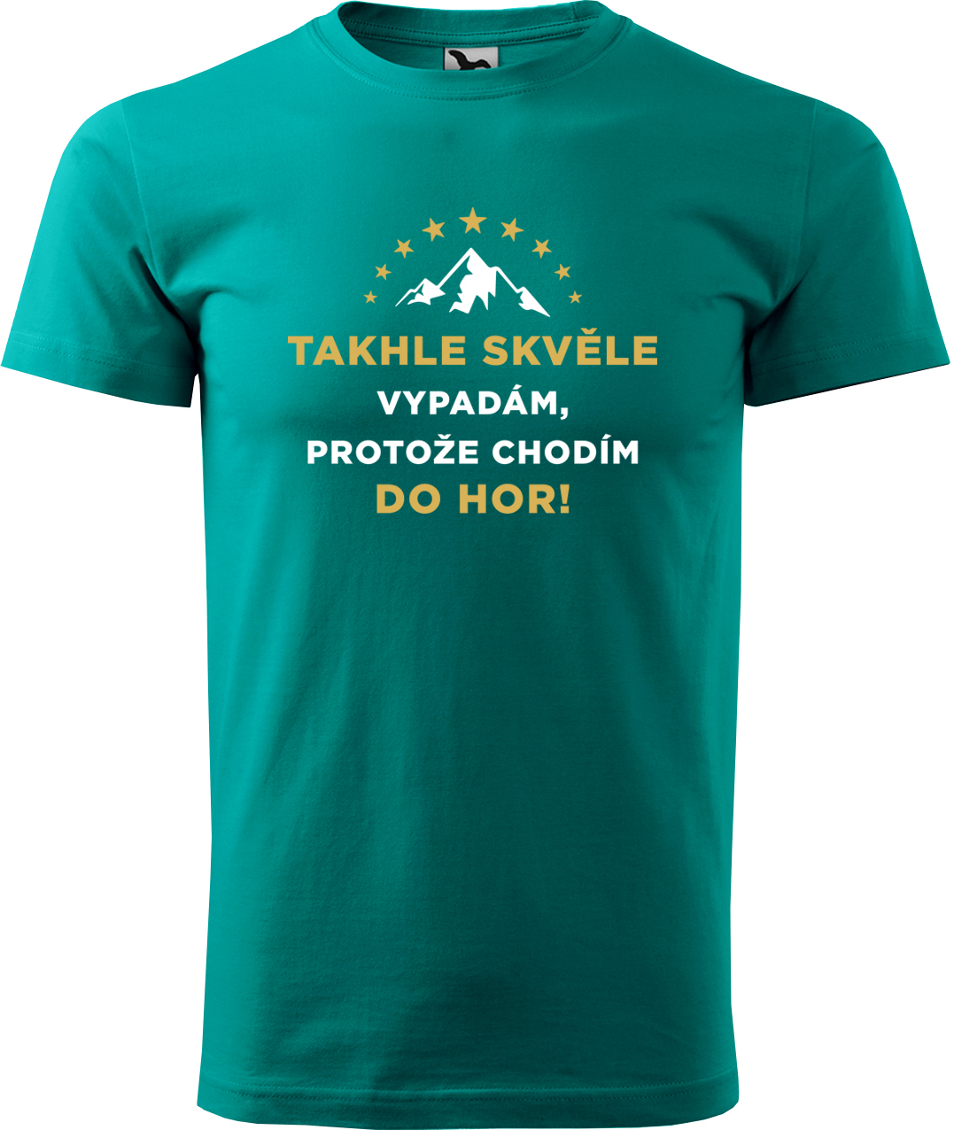 Pánské tričko na hory - Takhle skvěle vypadám, protože chodím do hor Velikost: 3XL, Barva: Emerald (19), Střih: pánský