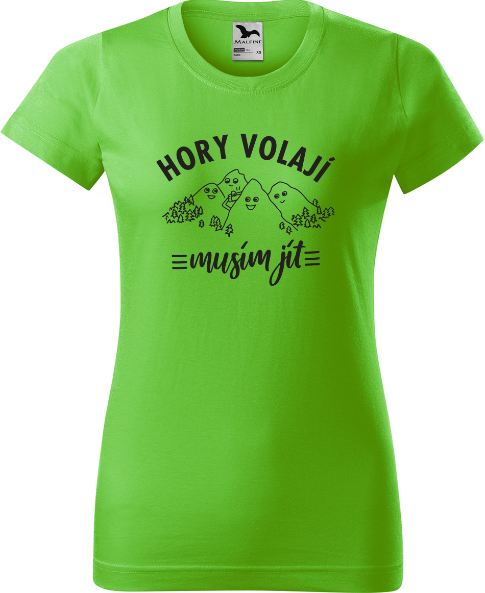 Dámské tričko na hory - Hory volají Velikost: S, Barva: Apple Green (92), Střih: dámský