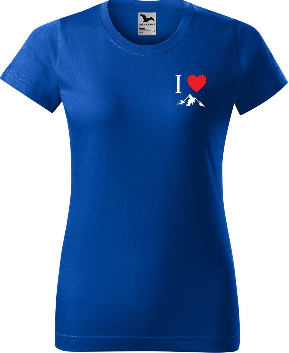 Dámské tričko na hory - I love mountain Velikost: XL, Barva: Královská modrá (05), Střih: dámský
