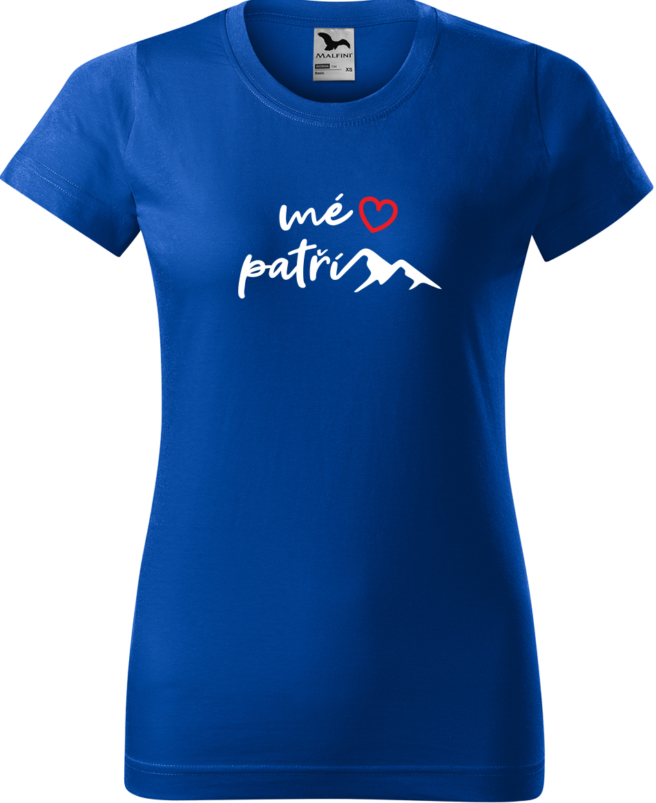 Dámské tričko na hory - Mé srdce patří horám Velikost: M, Barva: Královská modrá (05), Střih: dámský