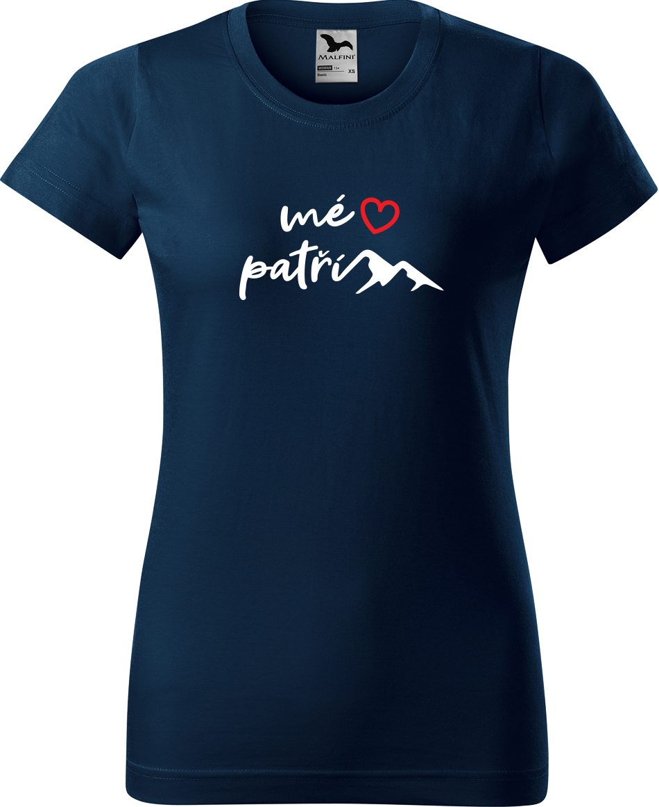 Dámské tričko na hory - Mé srdce patří horám Velikost: XL, Barva: Námořní modrá (02), Střih: dámský