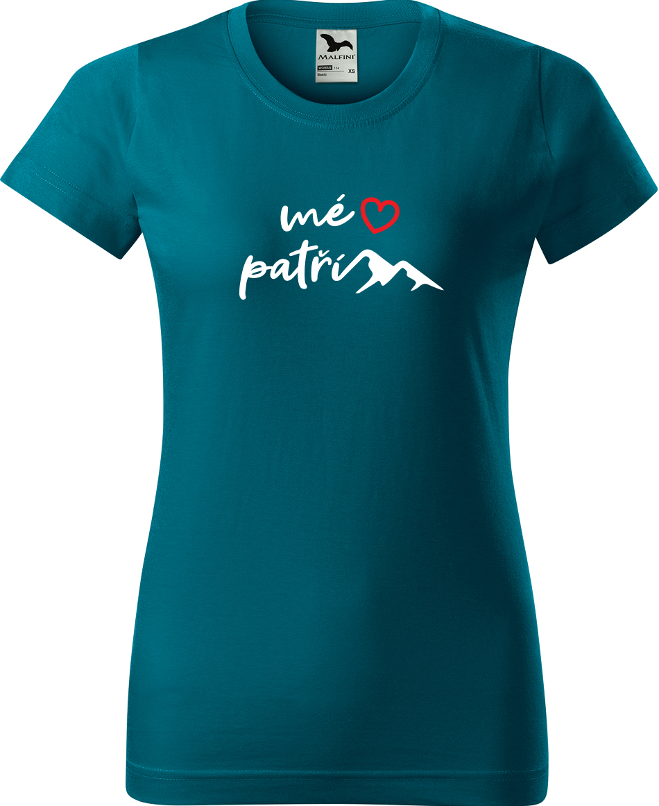 Dámské tričko na hory - Mé srdce patří horám Velikost: XL, Barva: Petrolejová (93), Střih: dámský